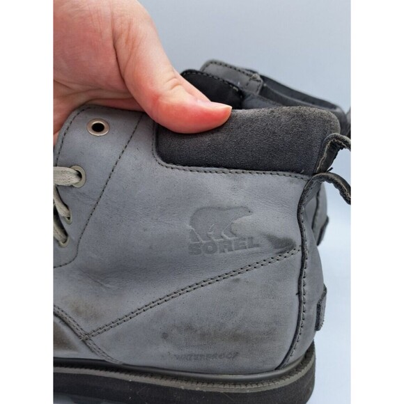 Sorel Boots Men's Size 11 Gray Madson Moc Toe Quarry Waterproof Leather Casual - Picture 6 of 16